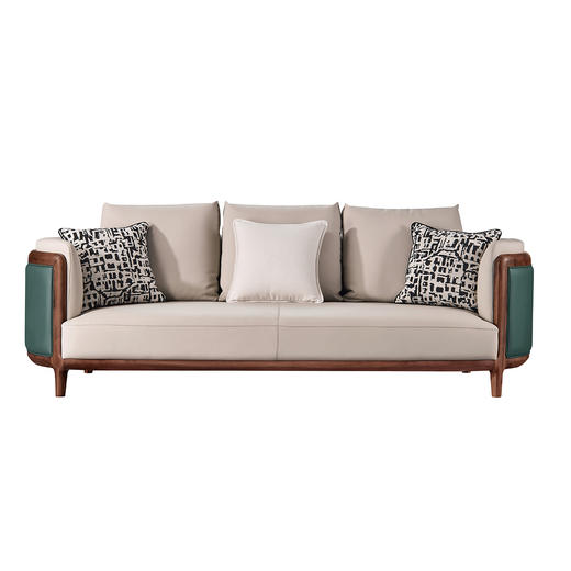 【轻法风格-CY201沙发】轻法风/客厅/北美黑胡桃/实木&真皮 2+3+转角沙发 商品图5