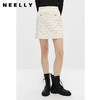 NEELLY纳俪商场同款冬季高腰半身裙女菱格显瘦百搭A字裙白色短裙N22101E01189 商品缩略图0