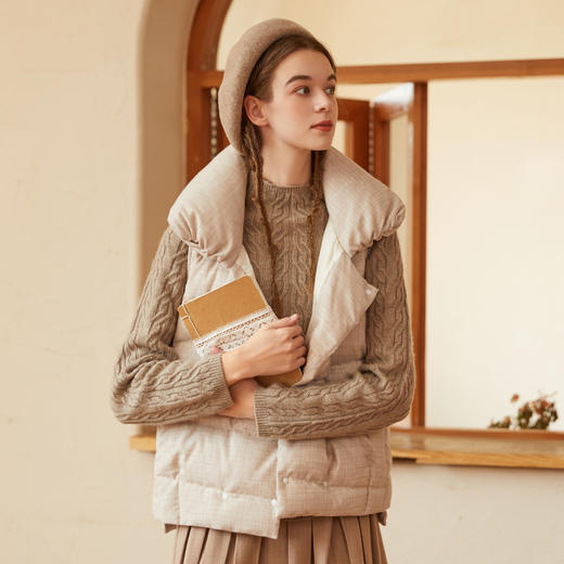 famecoco范可儿羽绒马甲背心女冬季外穿立领坎肩上衣外套F228CA007 商品图1