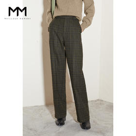【商场同款】麦檬冬复古格纹高腰直筒裤5CA353161