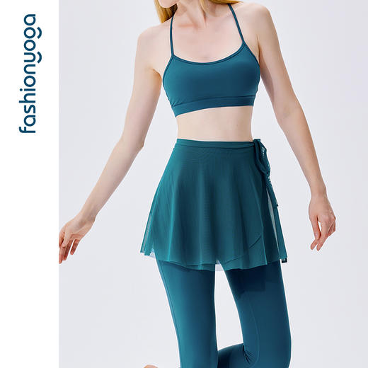 【特卖不退换】F11551凡圣瑜伽一片式绑带运动短裙透气防走光外搭遮臀修身瑜伽裙 商品图3