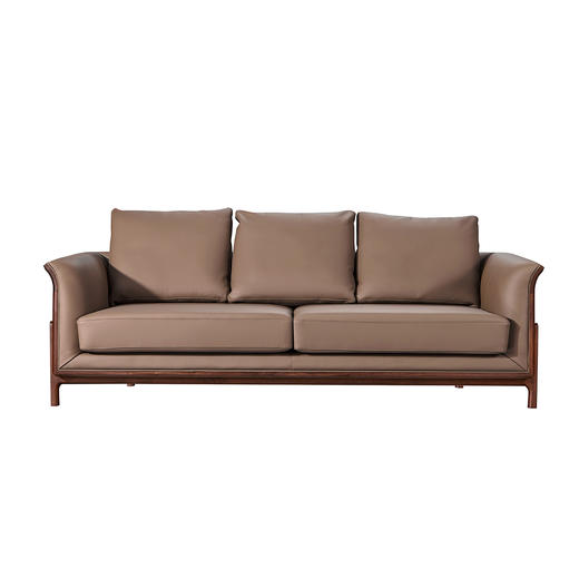 【现代风-CY203沙发】现代风/客厅北美黑胡桃/实木&真皮 2+3沙发 商品图2