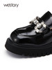 westory设计感一脚蹬真皮厚底jk乐福鞋女2022年新款小皮鞋72761 商品缩略图2