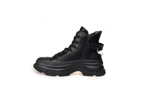 豪麟名鞋奥莱迪嘉女鞋时尚休闲鞋牛皮革帅性马丁靴DJJGA22WX009黑色  原价2460元 商品图1