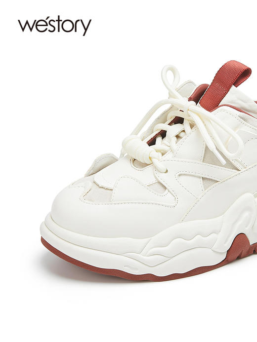 westory厚底撞色复古潮ins休闲鞋22年春秋新款系带老爹鞋女72161 商品图1