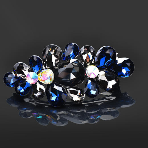 SL-头饰 水晶大发夹高档百搭气质马尾弹簧发夹子优雅横夹镶水钻发卡头饰 商品图7