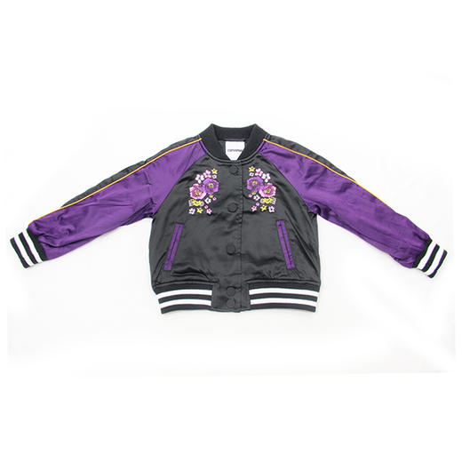 Converse匡威上衣秋冬款女童繁花刺绣夹克棒球外套73122WJ054 商品图0