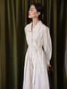 HeyDress法式100棉连衣裙女秋季高腰宽松系带衬衫裙复古优雅裙子 商品缩略图1
