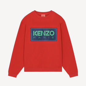 KENZO 高田贤三 男士棉质 KENZO Paris 徽标印花圆领长袖卫衣 红色 FC65 SW416 4ME 21