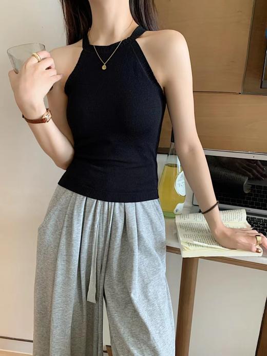 【109.9选2】 辣妹暖毛圈挂脖背心 均码 商品图5