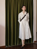 HeyDress法式100棉连衣裙女秋季高腰宽松系带衬衫裙复古优雅裙子 商品缩略图0