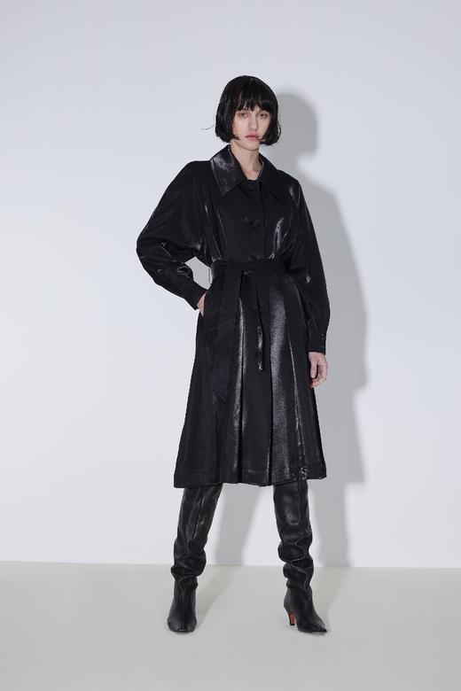 光泽感风衣衬衫裙 商品图0