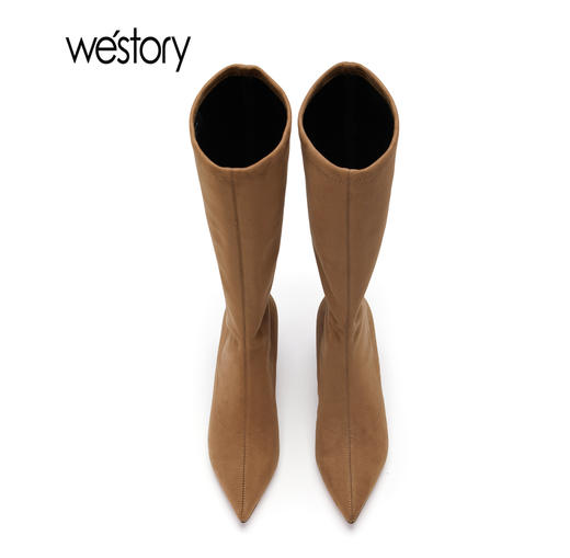 westory秋冬新款女靴时尚高靴女长筒高跟靴82031 商品图5