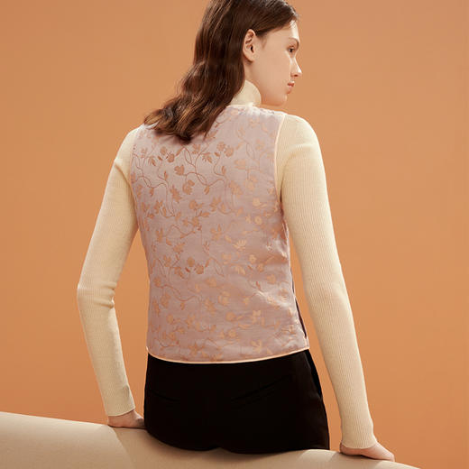 金三塔秋冬丝绵背心新品女100%桑蚕丝填充加厚保暖棉袄马甲  NSFBD734 商品图3