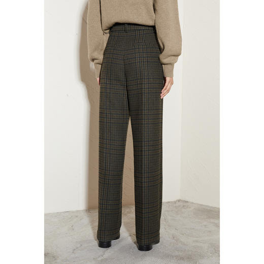 【商场同款】麦檬冬复古格纹高腰直筒裤5CA353161 商品图2