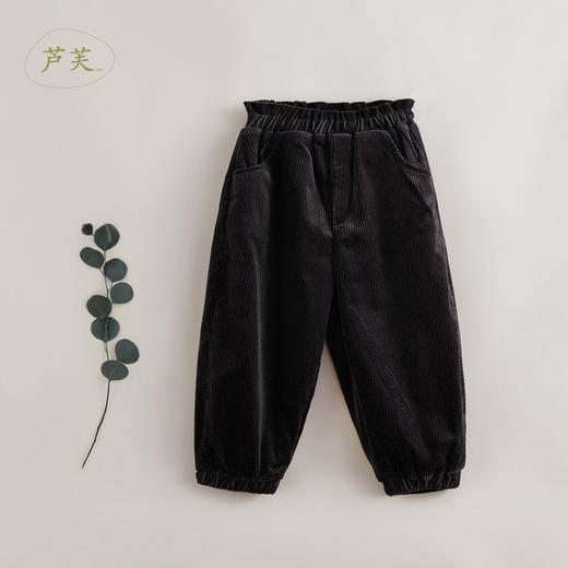 【马克珍妮 芦芙】秋冬新款 女童纯棉灯芯绒加绒萝卜裤221808 商品图2