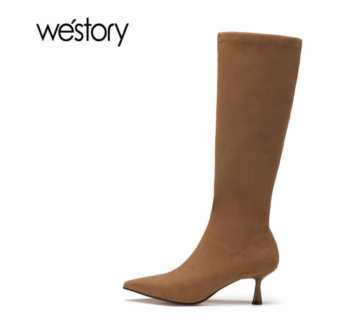 westory秋冬新款女靴时尚高靴女长筒高跟靴82031 商品图3