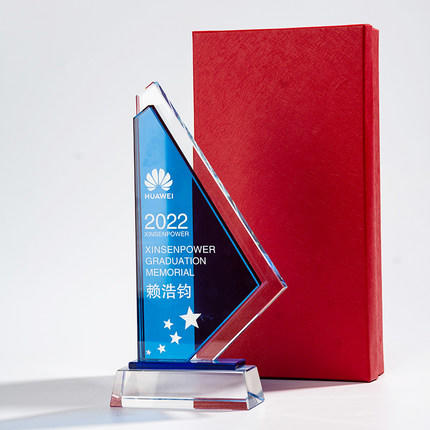水晶奖杯定制定做高档大气年会优秀员工创意刻字颁奖玻璃奖牌订制 商品图4