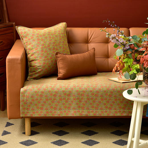 粉绿雏菊系列沙发巾防滑四季通用沙发垫 商品图0