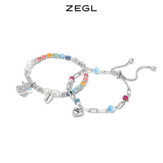 ZEGL浪姐美依礼芽同款气球狗彩色串珠手链女小众碎银子多巴胺饰品 商品图0