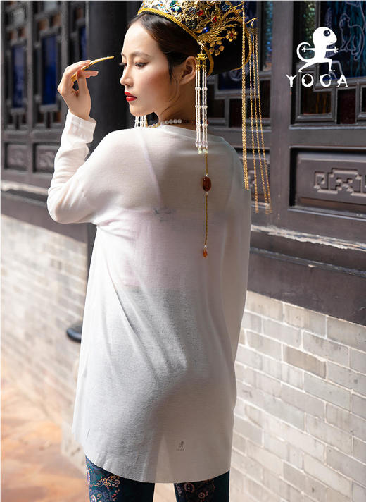 壁虎瑜伽【2209SY201】单侧开叉长袖罩衫（无胸垫）【5天发货】 商品图3