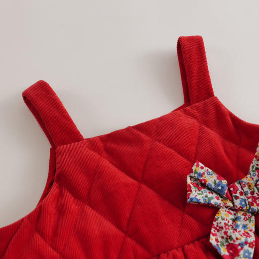 【马克珍妮 芦芙】秋冬新款 女童灯芯绒菱格夹棉背带裙221305 商品图3