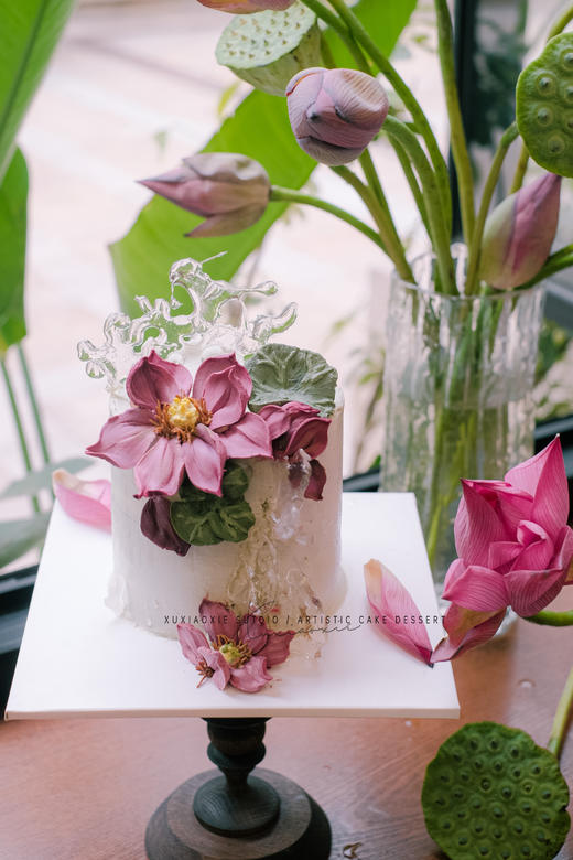 「反方向的荷」入秋即凋零的荷又在蛋糕上绽放！ 商品图0