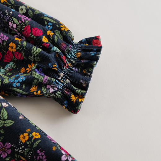 【马克珍妮 中国风】秋冬新款 女童灯芯绒旗袍连衣裙221725 商品图3