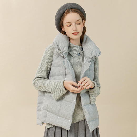 famecoco范可儿羽绒马甲背心女冬季外穿立领坎肩上衣外套F228CA007 商品图2