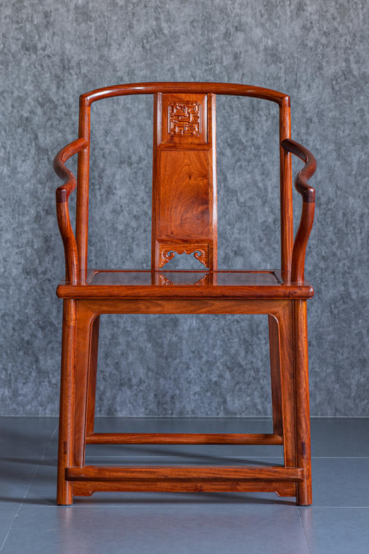红桥红  家具严选  缅甸花梨（大果紫檀）【颐和园 高扶手南官帽椅】 商品图3