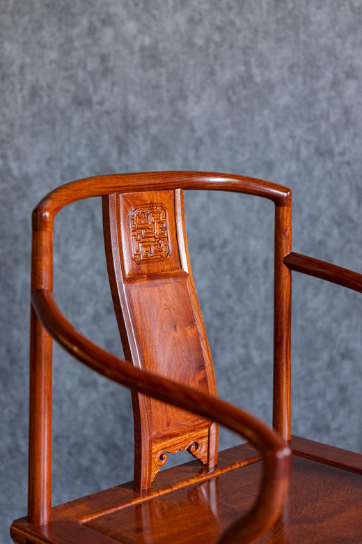红桥红  家具严选  缅甸花梨（大果紫檀）【颐和园 高扶手南官帽椅】 商品图4