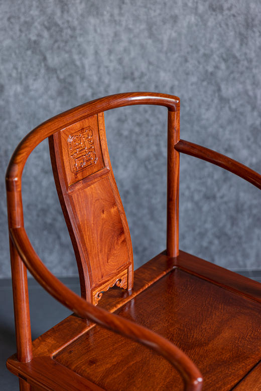 红桥红  家具严选  缅甸花梨（大果紫檀）【颐和园 高扶手南官帽椅】 商品图6