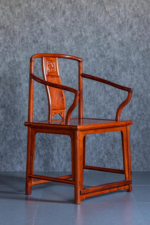 红桥红  家具严选  缅甸花梨（大果紫檀）【颐和园 高扶手南官帽椅】 商品图7