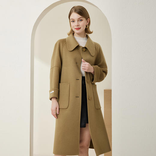 MH9D7斯尔丽瑟俪2022年冬上新商场同款精致简约利落干练娃娃领大衣外套 商品图2