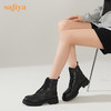 【春节不打烊】Safiya/索菲娅 真皮马丁靴女2022年冬季新款复古厚底高帮系带短靴 SF24116024 商品缩略图5