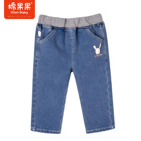 商场同款棉果果冬季女童百搭时尚不臃肿加绒牛仔长裤柔软亲肤M422200822618