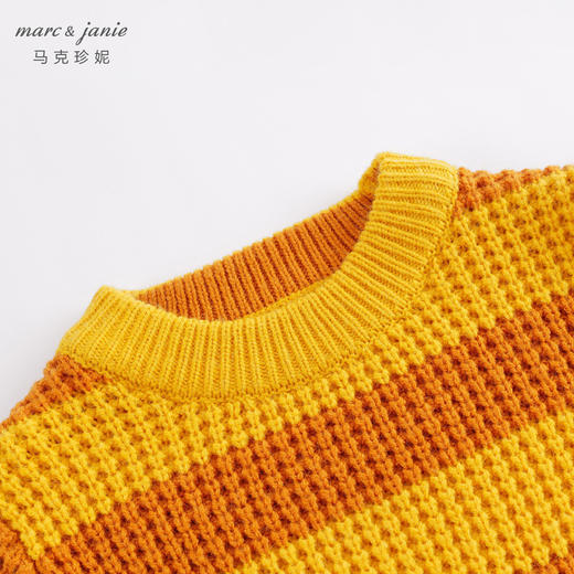 【柔蓝绒】马克珍妮秋冬新款 男童撞色条纹针织毛衣221508 商品图3