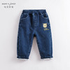 马克珍妮秋冬新款 男童小恶魔加绒直筒牛仔裤221886 商品缩略图1