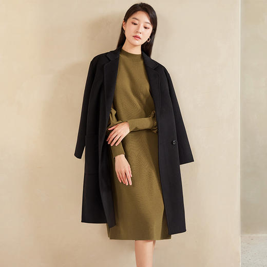 IN AND ON 简约百搭羊毛双面呢大衣 女士外套 22602 商品图4