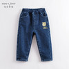 马克珍妮秋冬新款 男童小恶魔加绒直筒牛仔裤221886 商品缩略图0