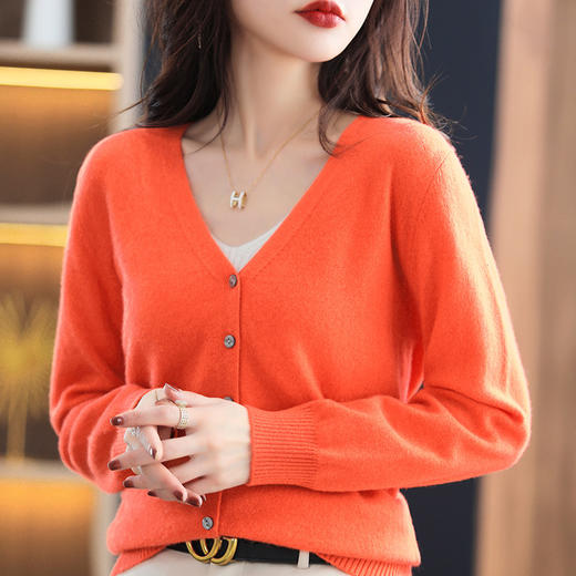 V领薄款针织打底开衫宽松外套 商品图2
