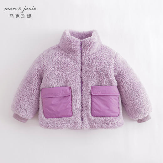 马克珍妮秋冬新款 男女童冰岛毛绣花立领外套 儿童棉服221778 商品图1