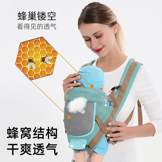 康子莲婴儿背带四季通用宝宝腰凳背小孩背带单凳抱娃神器三合一款 商品图3