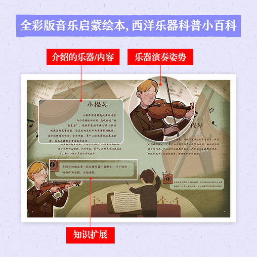 我的*套音乐启蒙书 交响乐器篇 儿童音乐启蒙绘本交响乐器科普给孩子的乐器博物馆儿童乐器入门书绘本科普百科 商品图2