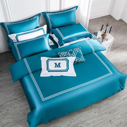 39-41mm纤维长度 新疆阿拉尔大桃棉  孔雀蓝铂金棉四件套 商品图1