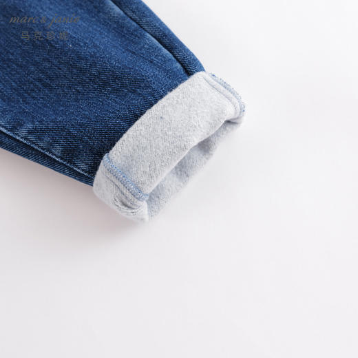 马克珍妮秋冬新款 男童小恶魔加绒直筒牛仔裤221886 商品图4