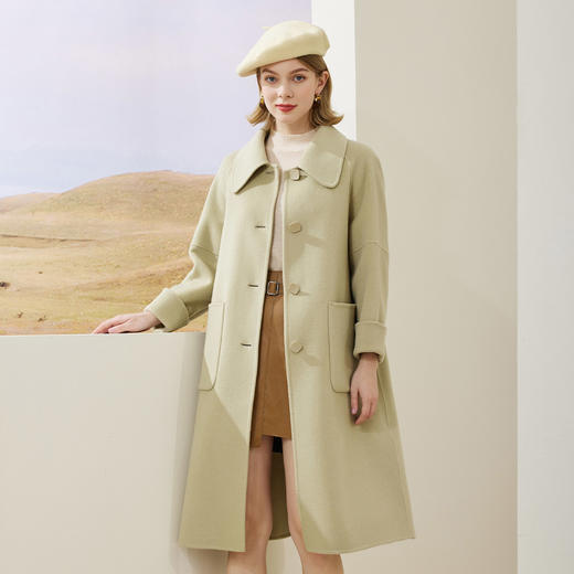 MH9D7斯尔丽瑟俪2022年冬上新商场同款精致简约利落干练娃娃领大衣外套 商品图1