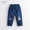 马克珍妮秋冬新款 女童小兔子仿针织牛仔裤 儿童棉裤221687 商品缩略图0