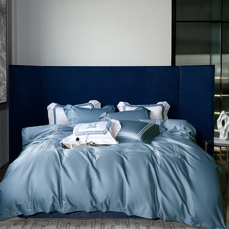 39-41mm纤维长度 新疆阿拉尔大桃棉  迷雾蓝铂金棉四件套