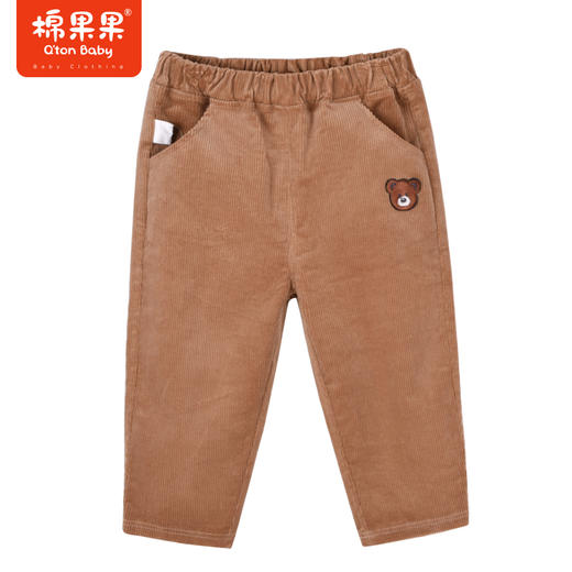 商场同款棉果果冬季男童复古条绒裤时尚百搭加绒抽条针织长裤M412200822724 商品图0
